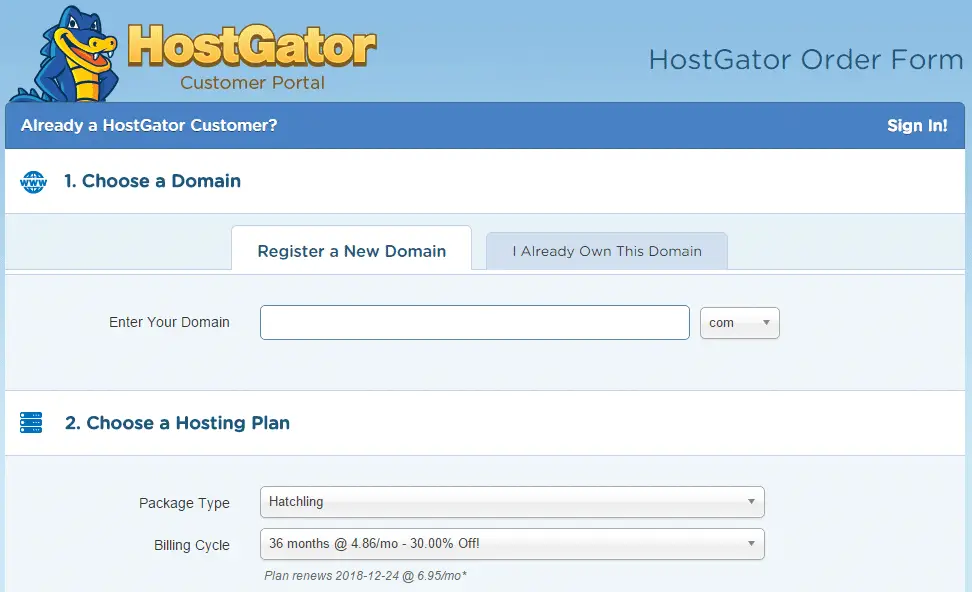 host-gator-signup